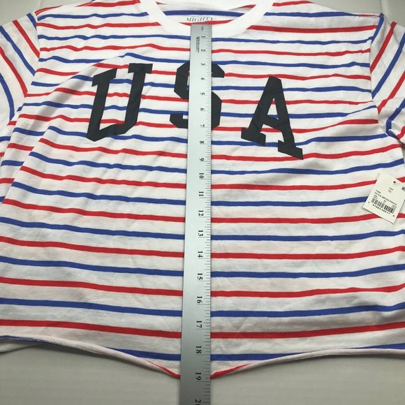 Mad Engine Mighty Fine Women's Red White Blue USA Tee Shirt XL New - Picture 10 of 11